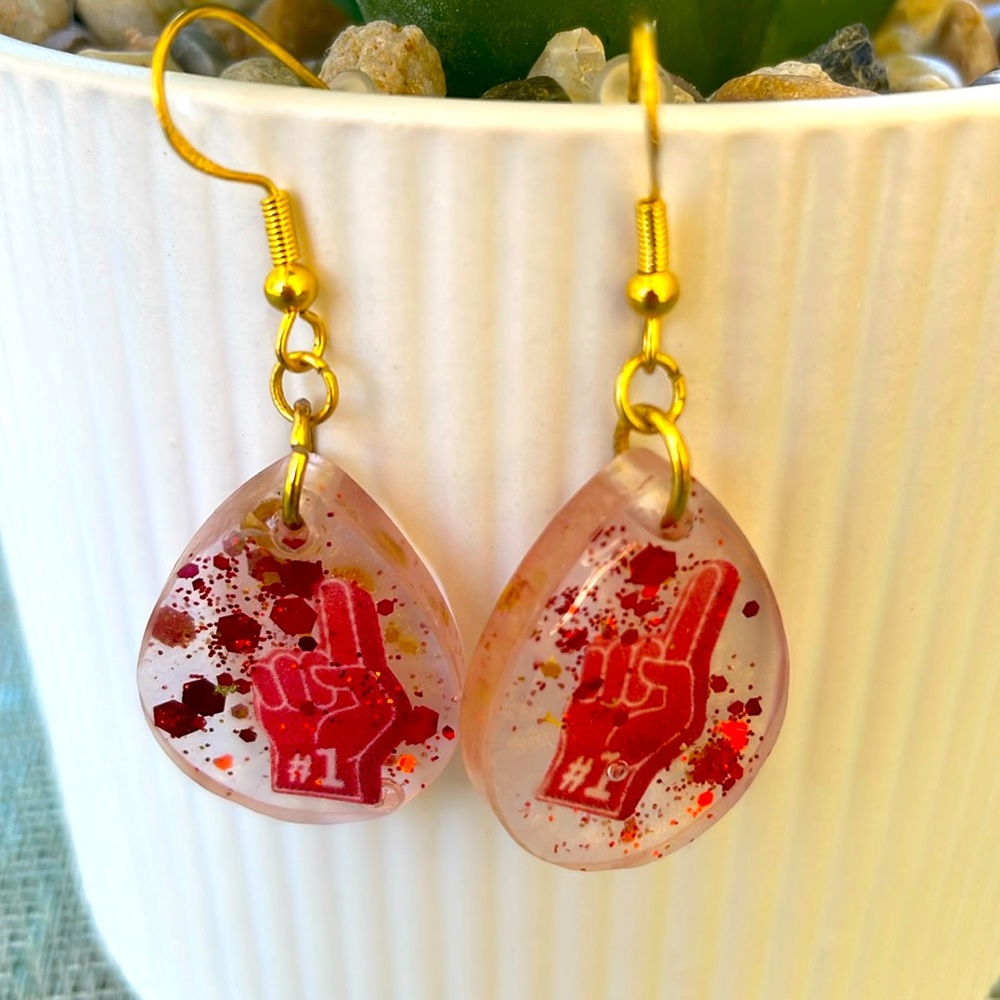 #1 Fan Sports Handmade Earrings Size Small